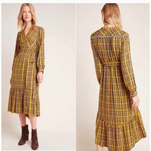 Anthropologie Dalton Plaid Wrap Maxi, Size S